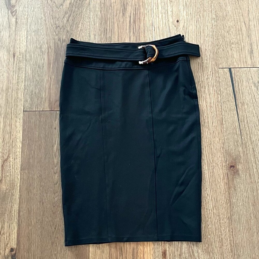 Gucci Vintage Stretch Pencil Skirt with Bamboo belt
